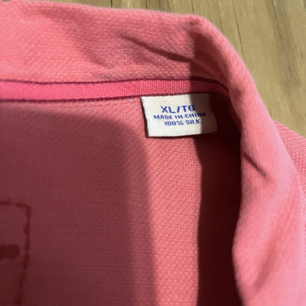 Tommy Bahama 100% Silk Mens XL Pink Shirt Button Front - Picture 3 of 5
